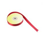 Red Ribbon Rolled Line On White Background Stock Photo