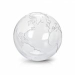 Clear Glass Globe 3d Illustration North And South America Map Stock Photo