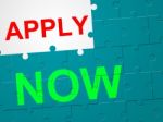 Apply Now Shows At The Moment And Admission Stock Photo