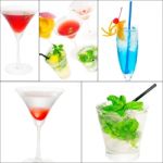 Cocktails Collage Stock Photo