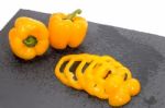 Yellow  Bell Peppers Stock Photo