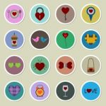 Valentine Icon Set  Illustration Stock Photo