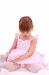 Sad Little Ballerina Stock Photo