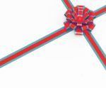 Bow Gift Represents Blank Space And Box Stock Photo