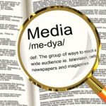 Media Definition Magnifier Stock Photo