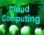 Cloud Computing Shows Computer Network And Communication Stock Photo