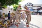 Student 9-10 Years Old, Scout In Adventure Activities, Scout Camp School Bangkok Thailand Stock Photo