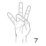 Sign Language,number 7 Stock Photo