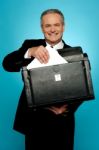 Businessman Keeping Documents Safely Stock Photo