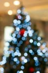 Abstract Of Christmas Tree Light Bokeh For Background Stock Photo