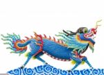 Chinese Blue Dragon Statue Stock Photo