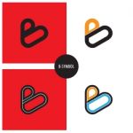 B- Company Symbol.b-letter Abstract Logo Design Stock Photo