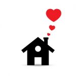  Love Heart House Illustration Stock Photo