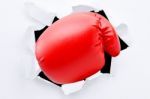 Boxing Glove From Tearing Paper Stock Photo