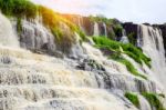 Pongour Falls  Beautiful Waterfall  In Rain Season ,dalat ,viet Stock Photo