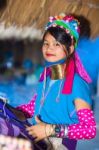 Karen Tribal Girl From Padaung Long Neck Hill Tribe Village Stock Photo