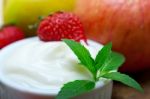 Fruits And Yogurt Stock Photo