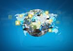 Earth Of Social Network Stock Photo