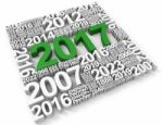 Twenty Seventeen Means 2017 New Year 3d Rendering Stock Photo