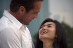 Couple In The Park Talking Stock Photo