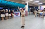 Student 9-10 Years Old, Scouts Work Together, Scout Camp In Pieamsuwan School Bangkok Thailand Stock Photo