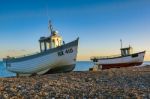 Fishing Boats On Dungeness Beach Stock Photo