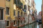 Buildings Along A Canal In Venice Stock Photo