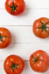 Red Tomatoes Fruits Isolated On White Stock Photo