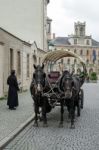 Horses And Carriage In Weimar Stock Photo