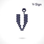 Creative V- Letter Icon Abstract Logo Design  Template Stock Photo