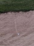 Ball In Sand Trap Stock Photo