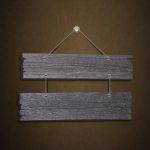 Empty Wooden Sign Hanging Stock Photo