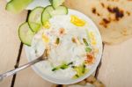 Arab Middle East Goat Yogurt And Cucumber Salad Stock Photo