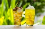 Chrysanthemum Juice And Longan Juice Stock Photo