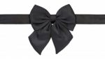 Black Bow Tie Isolated On White With Clipping Path Stock Photo