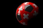 Switzerland Soccer Ball Isolated Dark Background Stock Photo