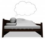 Character Dream Shows Go To Bed And Bedroom 3d Rendering Stock Photo