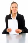 Businesswoman Holding File Stock Photo