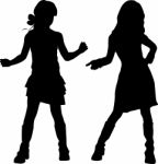 Silhouettes Of Teen Stock Photo