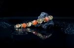 Jewelry Bracelet With Amber And Silver Beads Stock Photo