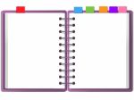 Purple Cover Note Book Stock Photo