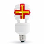 Flag Of Guernsey On Bulb Stock Photo