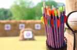 Arrows And Target Archery Stock Photo