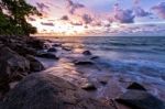 Sunset At Beach In Thailand Stock Photo