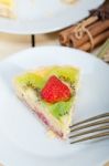 Kiwi And Strawberry Pie Tart Stock Photo