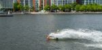 Wakeboarding At North Greenwich Stock Photo