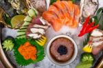 Fresh Sushi Choice Combination Assortment Selection Stock Photo