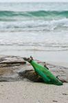 Message In The Bottle Stock Photo