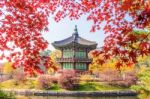 Gyeongbokgung Palace In Autumn,south Korea Stock Photo