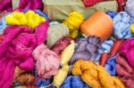 Handmade Raw Colorful Silk Thread Stock Photo